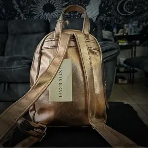 Antik Kraft | Bags | Antik Kraft Gold Backpack Sleek  display picture 2